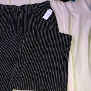 Black stripe wide leg pants
